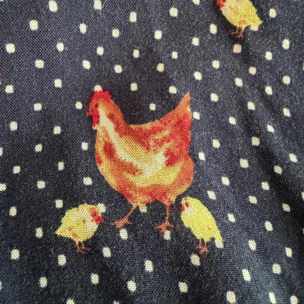 Vanilla Star Tie Front Button Down Blue Chicken Blouse Casual Top Women's XL - Picture 4 of 4